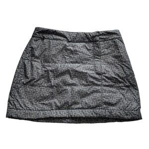 ⚙️ Mountain Hardwear Dark Grey Geometric Print Fleece-Lined Puffer Skirt ⚙️